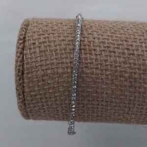 Sliver tone diamond bracelet